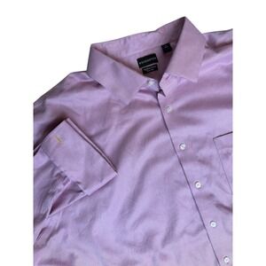 ROCHESTER Mens Long Sleeve Shirt Egyptian Cotton No Iron Pink Gingham Sz 20 36